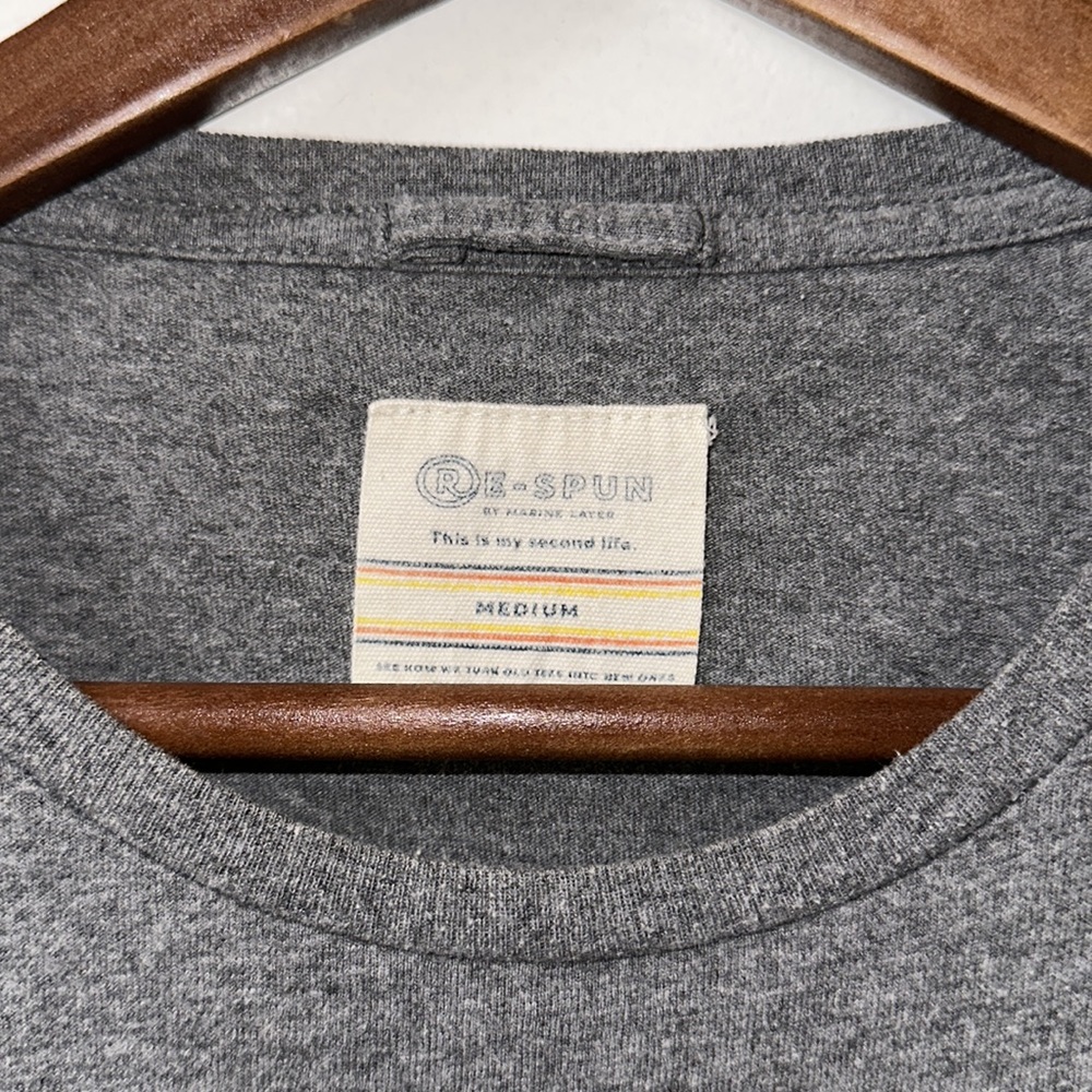 Marine Layer Re-Spun Huckberry Tee in Heather Grey - Picture 3 of 5
